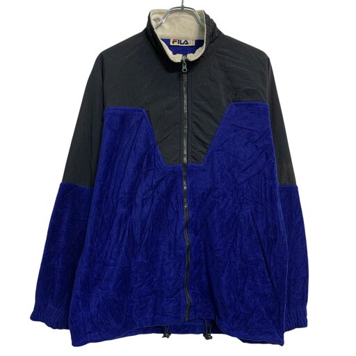 【中古】【古着】 FILA フリースジャケット S ブルー ブラック フィラ ジップアップ ラグラン シンプル アウトドア 古着卸 アメリカ仕入 a611-8198 【中古】【古着】 FILA フリースジャケット S ブルー ブラック フィラ ジップアップ ラグラン シンプル アウトドア 古着卸 アメリカ仕入 a611-8198