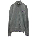 【中古】【古着】 le coq sportif ジップアップ ロゴスウェット トレーナー S グレー パープル ワンポイントロゴ 裏パイル 古着卸 アメリカ仕入 a611-8225(4)