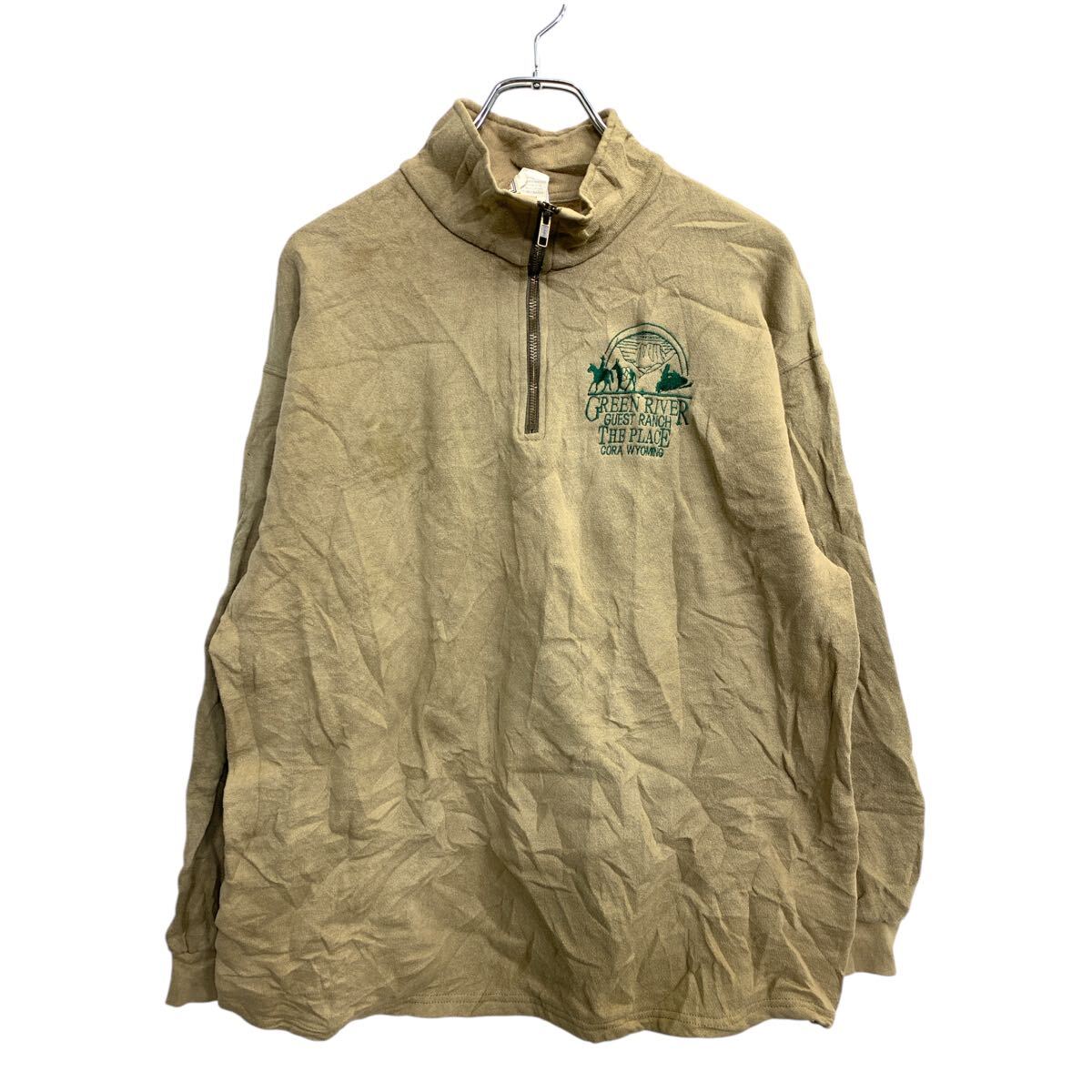 Other - 【中古】【古着】 Lee スウェット トレーナー Lサイズ リー ハーフジップ 刺繍 ライトブラウン 古着卸 アメリカ仕入 t2411-4034