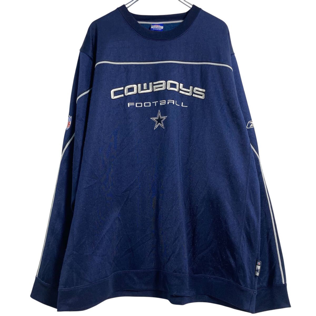 【中古】【古着】 Reebok NFL ロゴスウェット トレーナー XL ネイビー リーボック エヌエフエル フリース ビッグサイズ 古着卸 アメリカ仕入 a611-8331