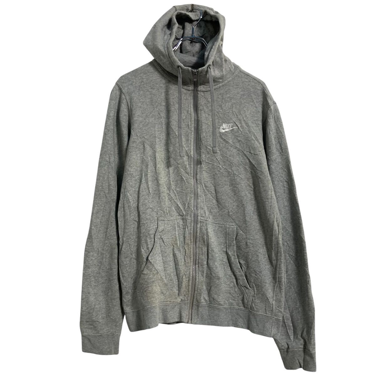 【中古】【古着】 NIKE ロゴスウェット パーカー S グレー ナイキ スポーツ ジップアップ 裏起毛 古着卸 アメリカ仕入 a611-8344