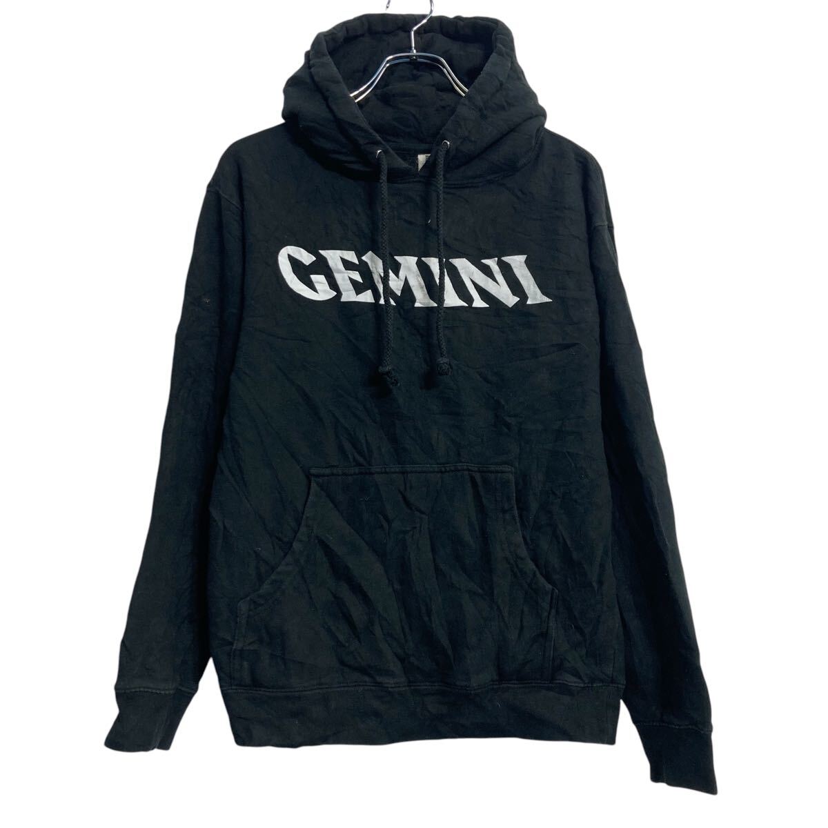 Trainer - 【中古】【古着】 INDEPENDENT プリントスウェット パーカー M~ ブラック バッグプリント GEMINI MACKLEMORE 古着卸 アメリカ仕入 a611-8366