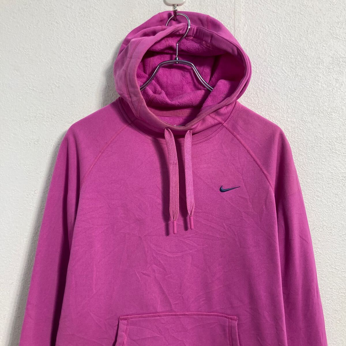 【中古】【古着】 NIKE フリース パーカー レディース M ピンク ナイキ ロゴ プルオーバー スポーツ 古着卸 アメリカ仕入 a611-8397