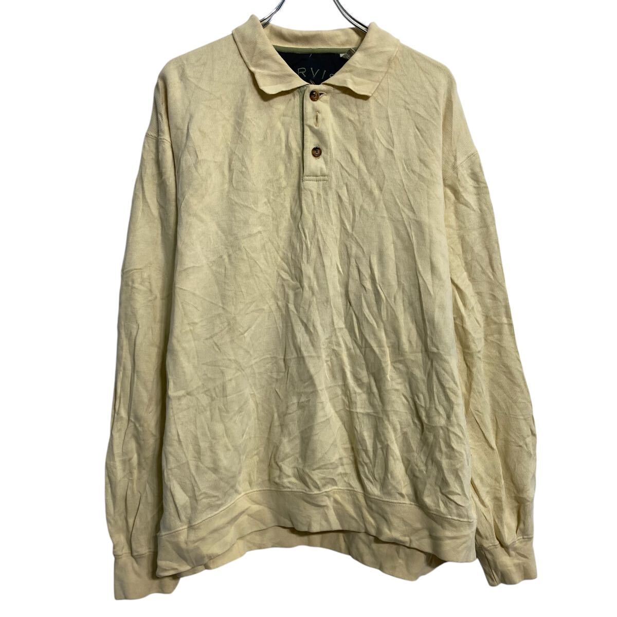 【中古】【古着】 ORVIS プリントスウェット トレーナー オービス L イエロー ハーフボタン 古着卸 アメリカ仕入 a611-8405