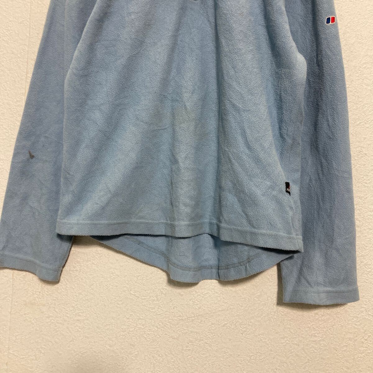 【中古】【古着】 berghaus ハーフジップ フリース プルオーバー キッズ 150〜 ブルーグレー ロンT アウトドア 古着卸 アメリカ仕入 a611-8480