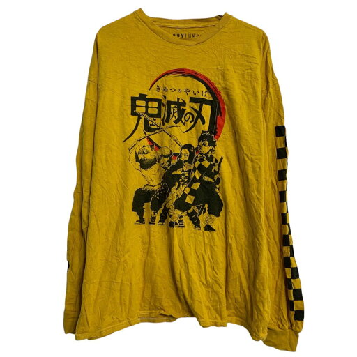 【中古】【古着】 ロンT ロングTシャツ 2XL イエロー ブラック プルオーバー ビッグサイズ キャラクター 鬼滅の刃 アニメT 古着卸 アメリカ仕入 a611-8588 【中古】【古着】 ロンT ロングTシャツ 2XL イエロー ブラック プルオーバー ビッグサイズ キャラクター 鬼滅の刃 アニメT 古着卸 アメリカ仕入 a611-8588