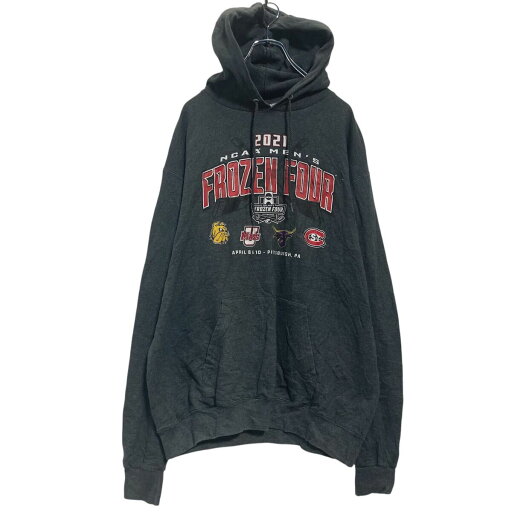 【中古】【古着】 Champion プリントスウェット パーカー L ダークグレー チャンピオン スポーツ プルオーバー 裏起毛 古着卸 アメリカ仕入 a611-8656 【中古】【古着】 Champion プリントスウェット パーカー L ダークグレー チャンピオン スポーツ プルオーバー 裏起毛 古着卸 アメリカ仕入 a611-8656