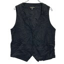 【中古】【古着】 GUESS ベスト S ブラック ゲス ボタン ストライプ ポケット付き 古着卸 アメリカ仕入 a612-5056