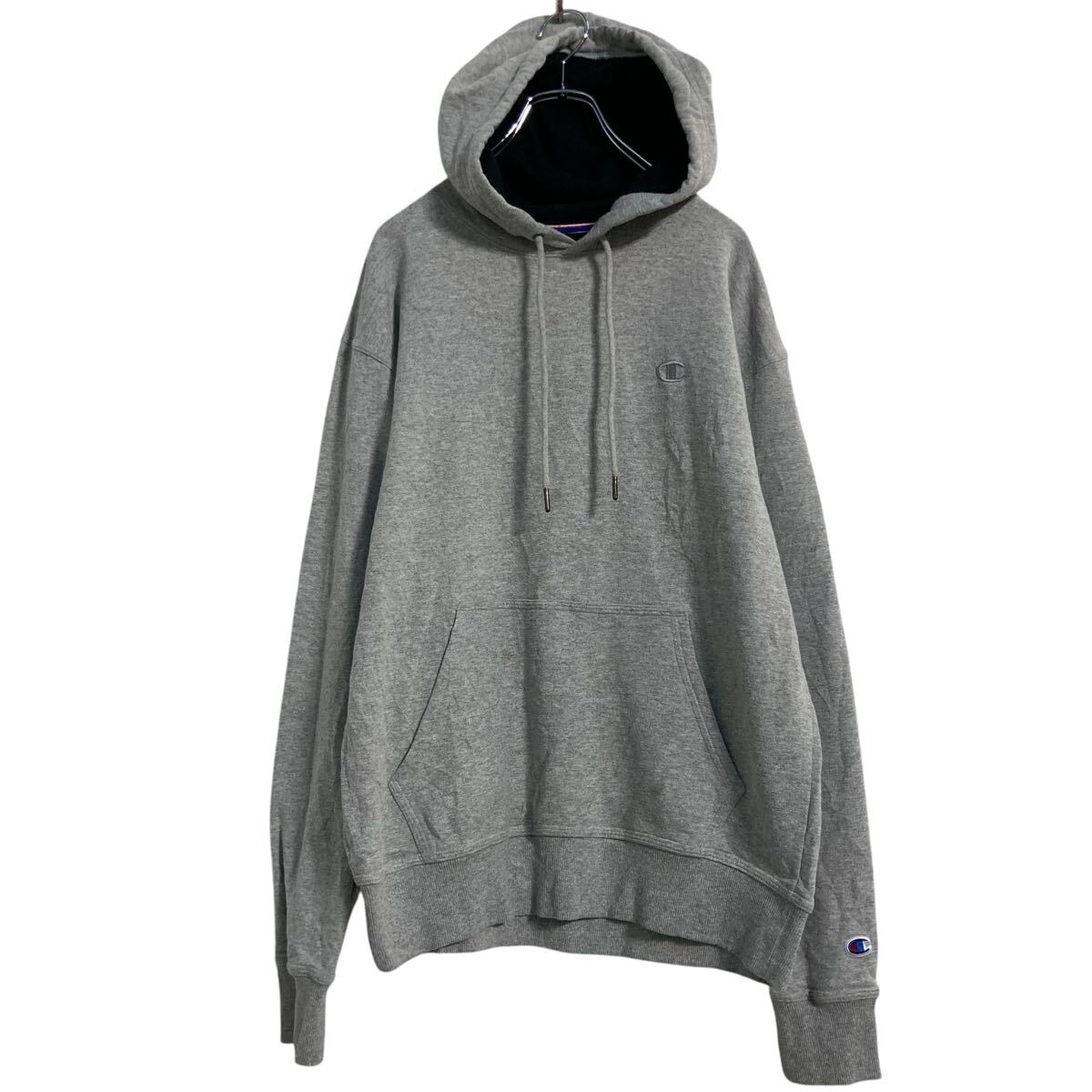 其它 - 【中古】【古着】 Champion ロゴスウェット パーカー M グレー チャンピオン プルオーバー 裏起毛 ポケット 古着卸 アメリカ仕入 a612-5103