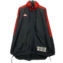 【中古】【古着】 kappa ジャケット M ブラック レッド カッパ ジップアップ ラグラン スポーティー アウター 薄手 古着卸 アメリカ仕入 a612-5119