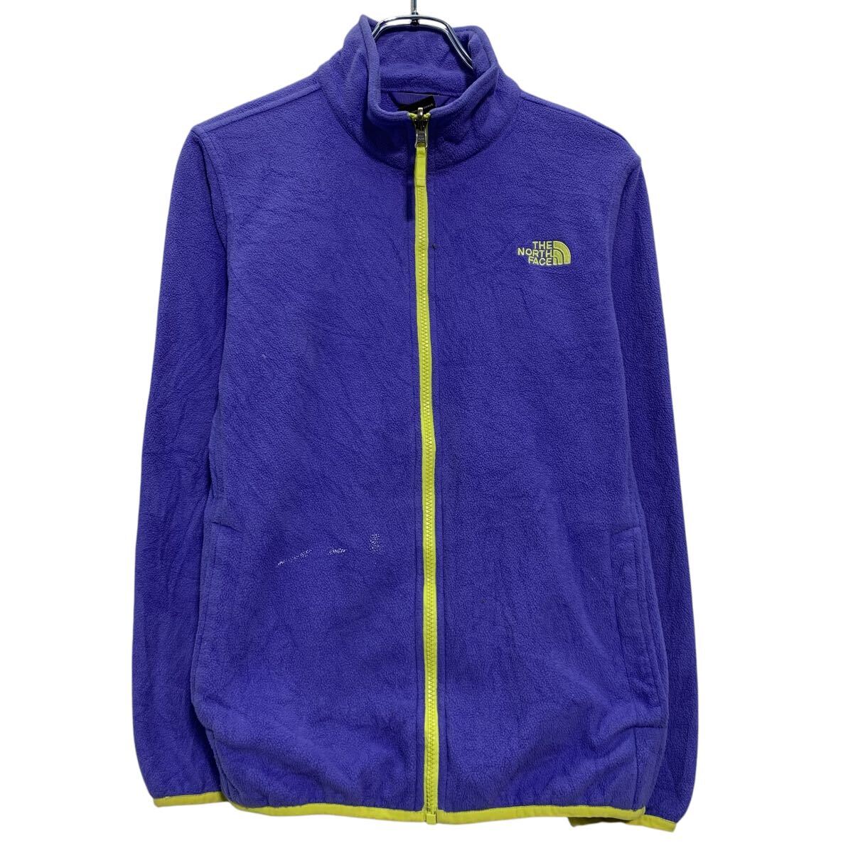 【中古】【古着】 THE NORTH FACE フリースジャケット XL キッズ 160〜 パープル ノースフェイス ジッ..