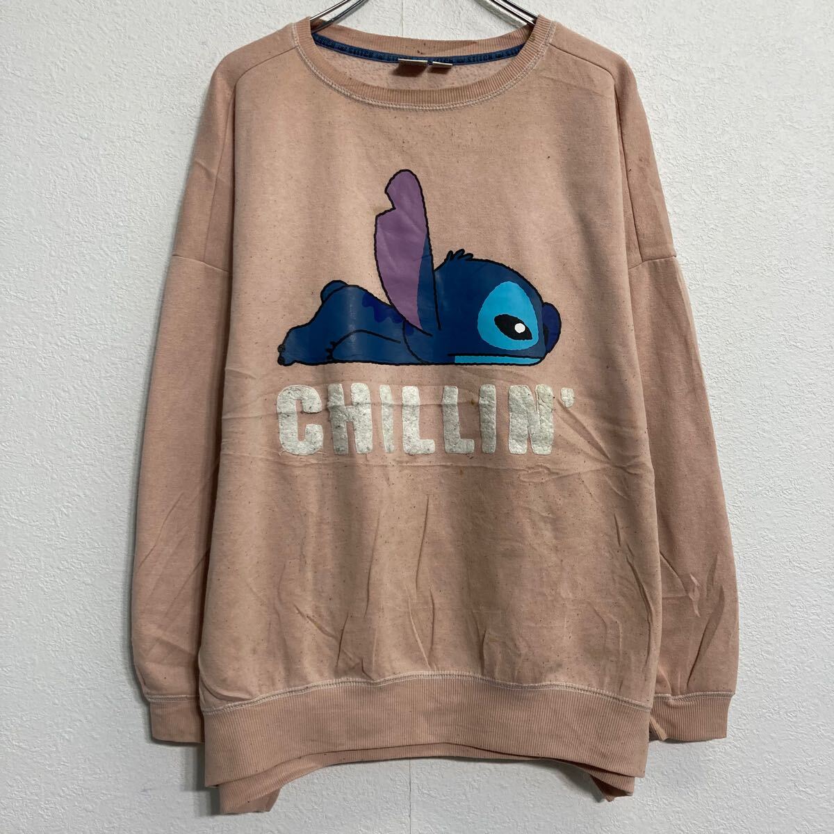 【中古】【古着】 Disney キャラクタースウェット トレーナー XL ピンク ビッグサイズ プルオーバー 裏起毛 古着卸 アメリカ仕入 a612-5184