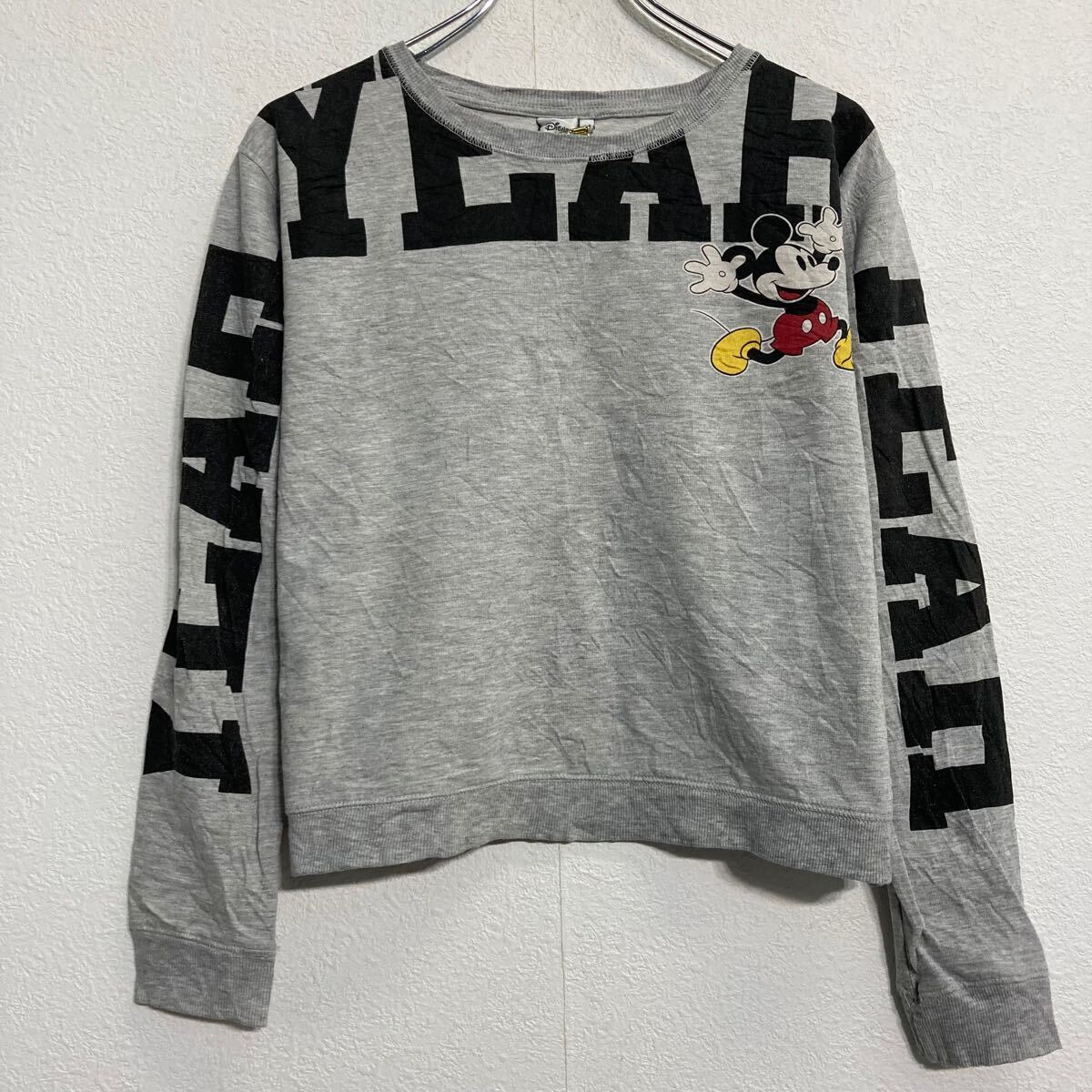 【中古】【古着】 Disney キャラクタースウェット トレーナー M グレー キッズ プルオーバー 裏起毛 古着卸 アメリカ仕入 a612-5188