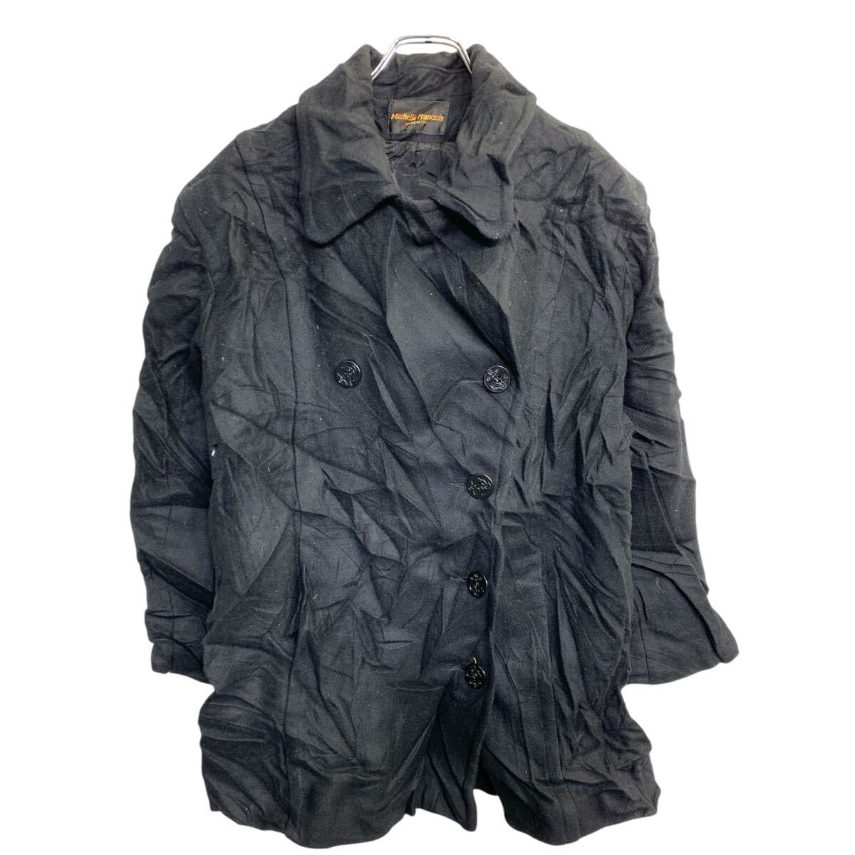 【中古】【古着】 Michelle Francois ピーコート Lサイズくらい ブラック USA製 古着卸 アメリカ仕入 t2412-3045
