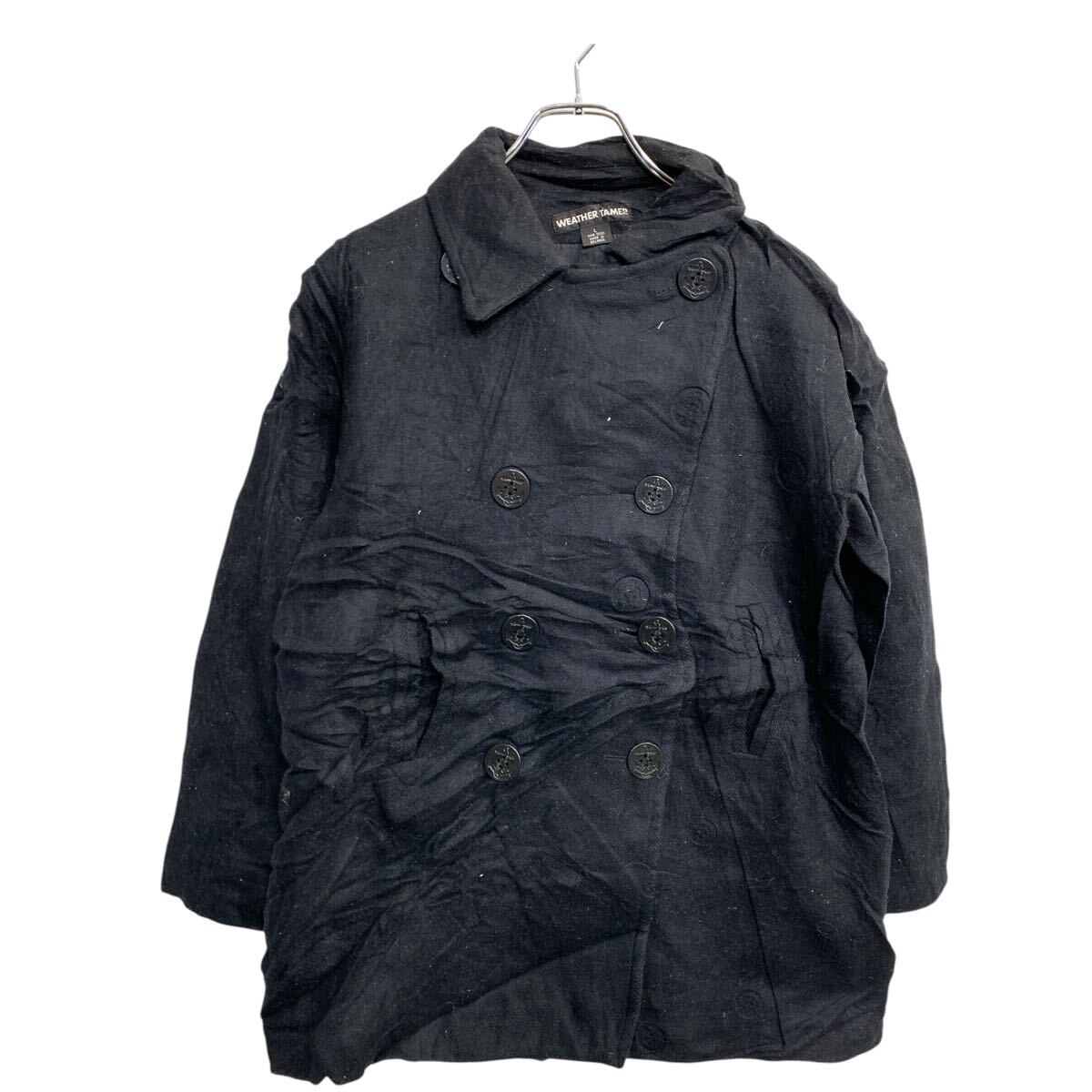 【中古】【古着】 WEATHER TAMER ピーコート Lサイズ ブラック 古着卸 アメリカ仕入 t2412-3046