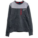【中古】【古着】 NIKE ロゴスウェット トレーナー ナイキ レディース M グレー 胸ポケット プルオーバー 古着卸 アメリカ仕入 a612-5312
