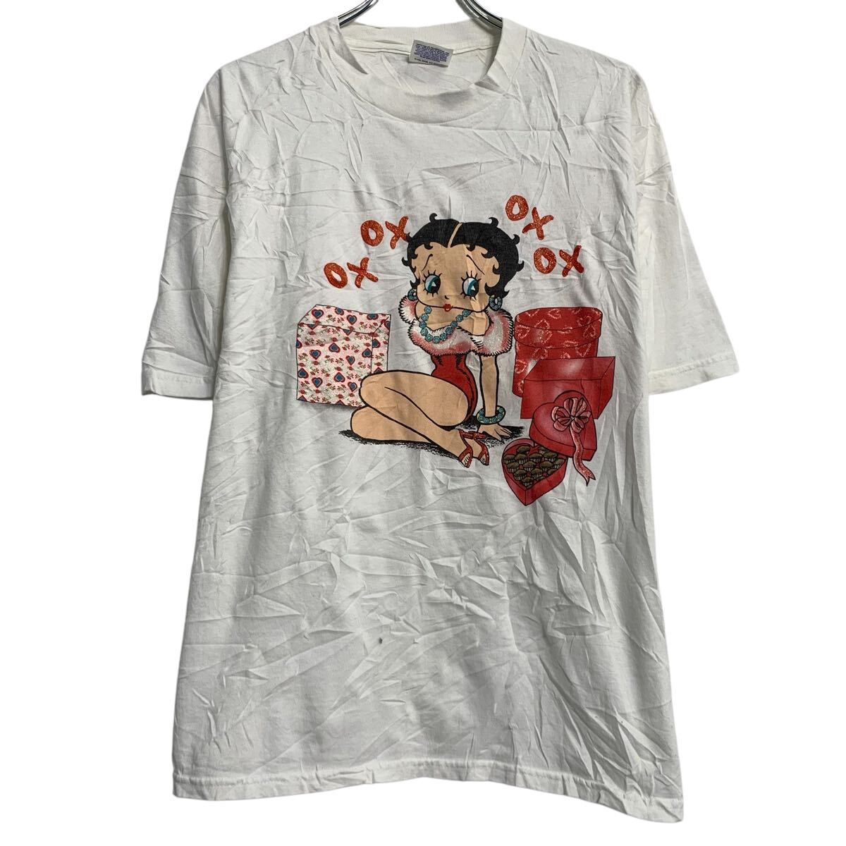 【中古】【古着】 Hanes キャラクターTシャツ XL ホワイト ヘインズ プルオーバー ビッグサイズ ベティーちゃん 古着卸 アメリカ仕入 a612-5394