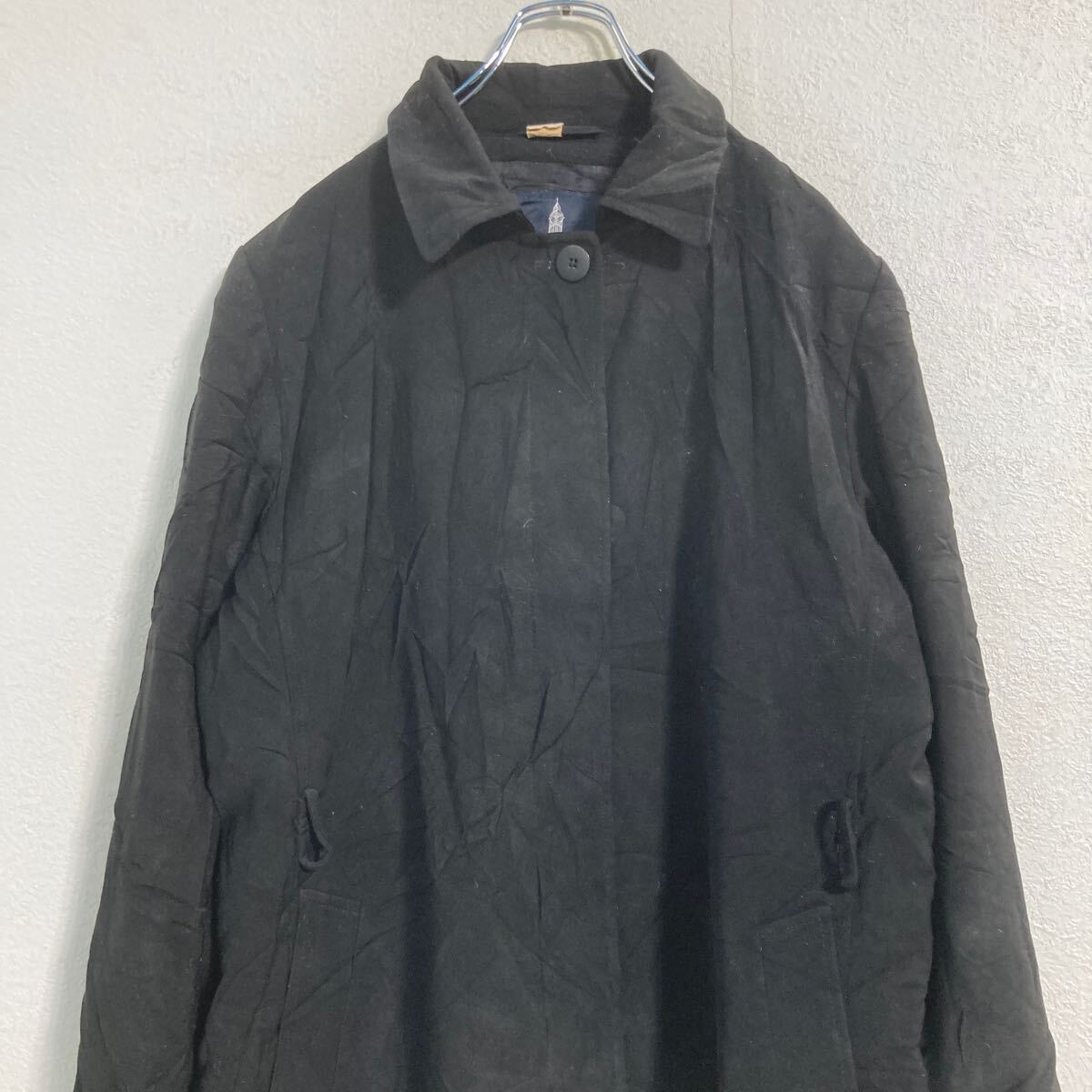 【中古】【古着】 LONDON FOG ステンカラーコート L ブラック ロンドンフォグ ロング 古着卸 アメリカ仕入 a612-5533
