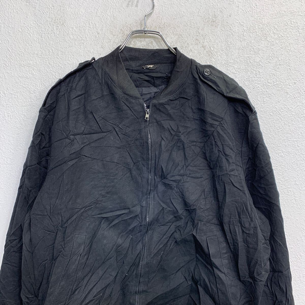 【中古】【古着】 ミリタリージャケット フライトジャケット Lサイズ ブルゾン ブラック 古着卸 アメリカ仕入 t2412-3127