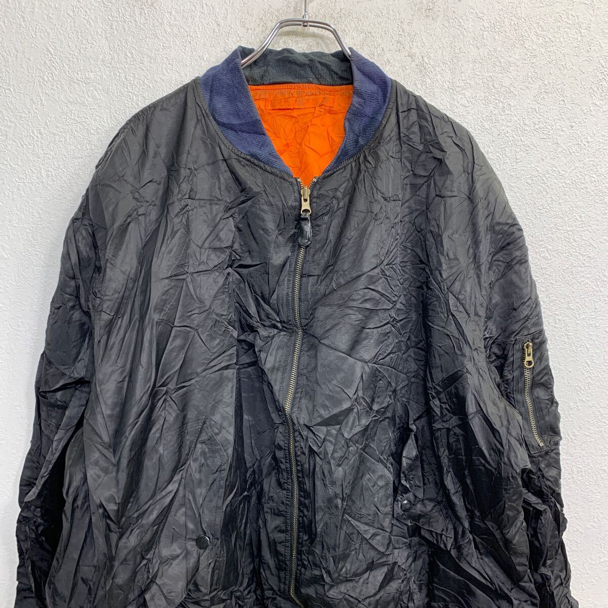 【中古】【古着】 KA ミリタリージャケット MA-1 XXLサイズ リバーシブル フライトジャケット ブラック オレンジ 古着卸 アメリカ仕入 t2412-3131