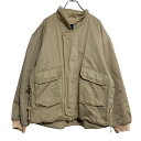 【中古】【古着】 CHECKPOINT 中綿 ジップアップ ジャケット レディース L ベージュ 裏キルティング サイドレースアップ 古着卸 アメリカ仕入 a612-5584