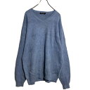 【中古】【古着】 NAUTICA コットンニット セーター M ライトブルー ボーダー ノーティカ Vネック 古着卸 アメリカ仕入 a612-5600