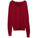 【中古】【古着】 TOMMY HILFIGER コットン ニット セーター S レッド トミーヒルフィガー Vネック ケーブルニット 古着卸 アメリカ仕入 a612-5649
