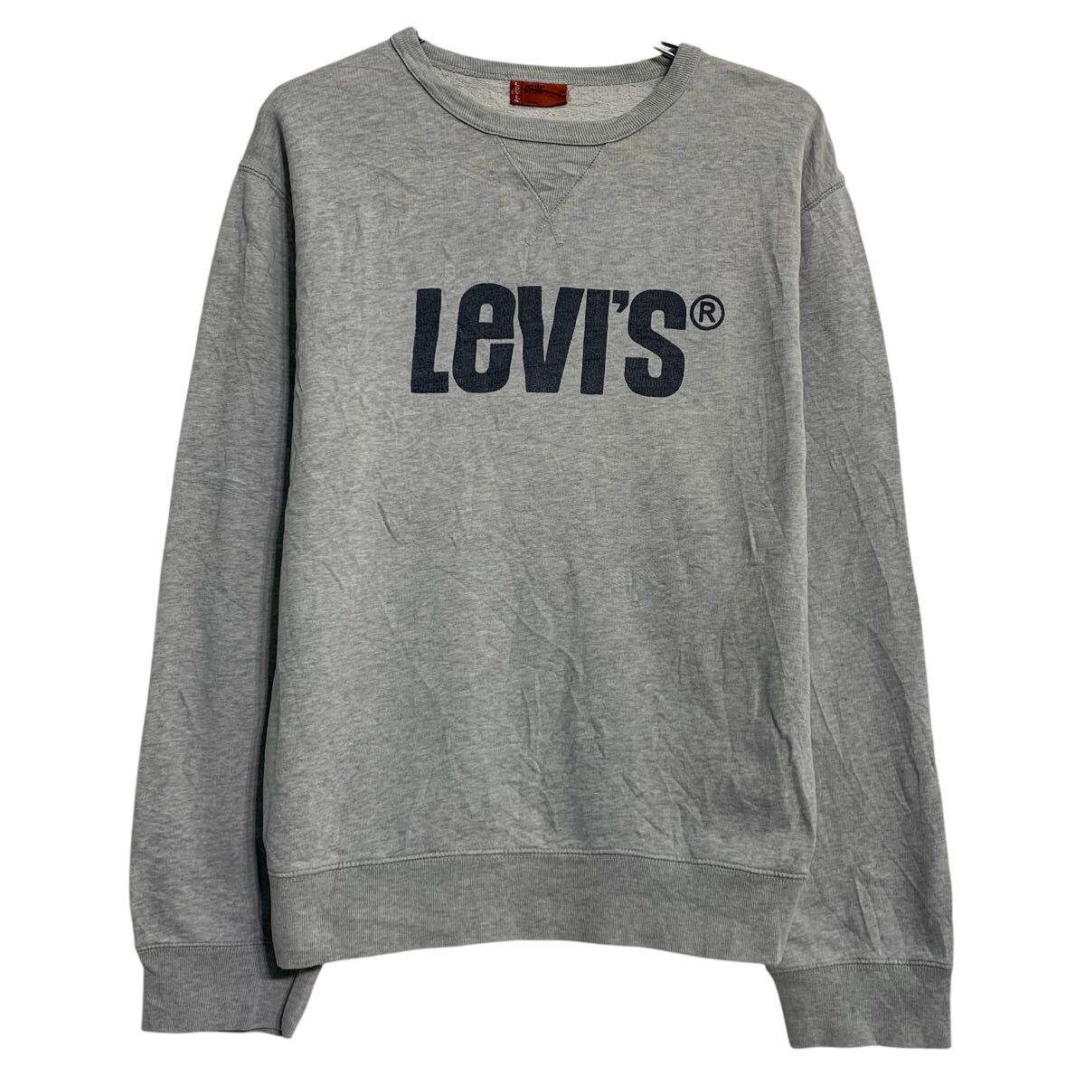 【中古】【古着】 Levi's ロゴスウェット トレーナー M グレー リーバイス プルオーバー 古着卸 アメリカ仕入 a612-5684