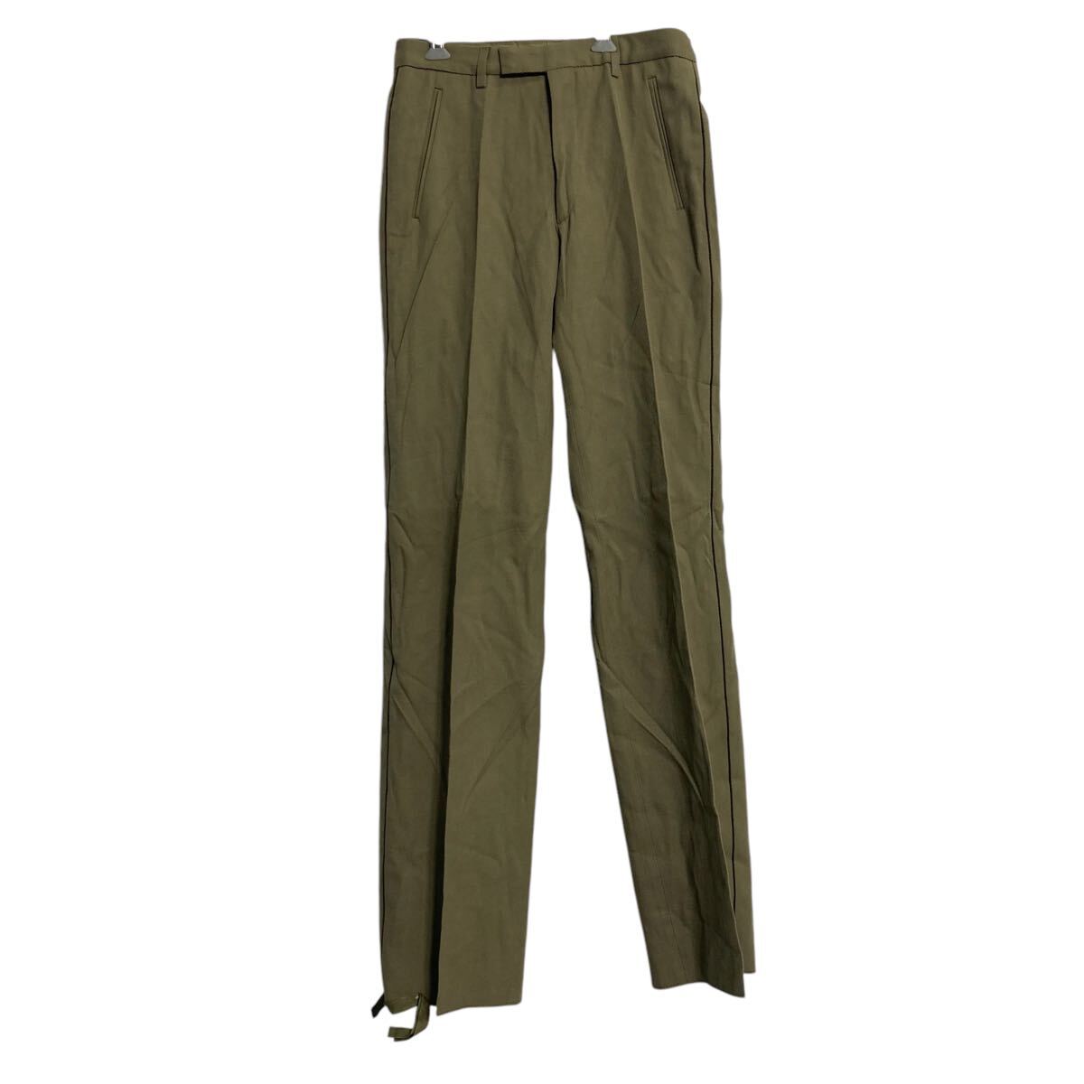 下装 - 【中古】【古着】 フランス軍 ミリタリー トラウザーパンツ W29 M カーキ スラックス サイドライン フレンチ Paris 80s 古着卸 アメリカ仕入 a612-5722