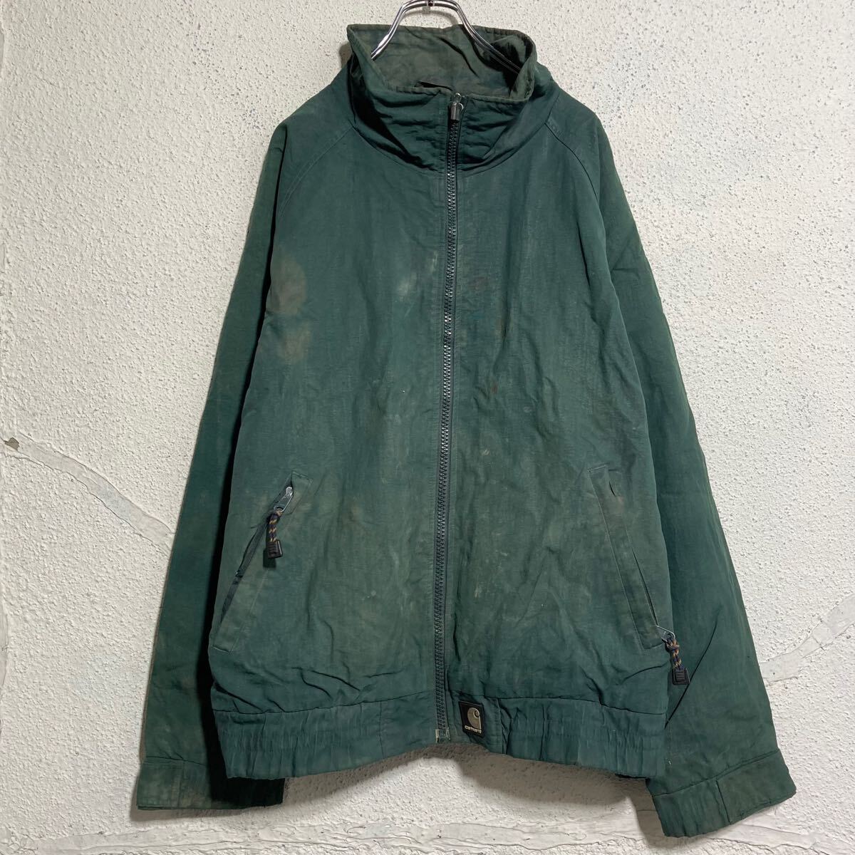 【中古】【古着】 Carhartt ワークジャケット XL~ グリーン ビッグサイズ 裏起毛 防寒 カーハット 古着卸 アメリカ仕入 a612-5810