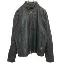 【中古】【古着】 レザー シングルライダースジャケット 3XL〜 ブラック USA製 ビッグサイズ 古着卸 アメリカ仕入 a612-5829(4)