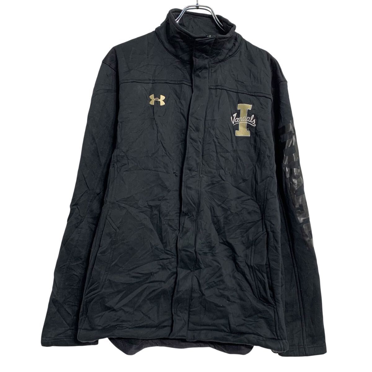 Hawaiian - 【中古】【古着】 UNDER ARMOUR ロゴスウェット トレーナー L ブラック アンダーアーマー ジップアップ バックプリント 古着卸 アメリカ仕入 a612-5871