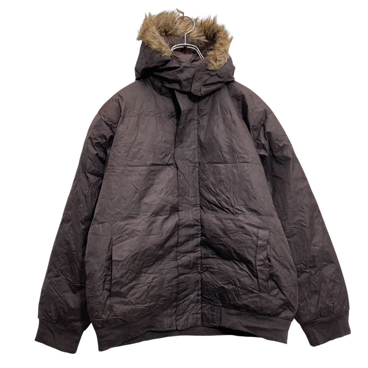 【中古】【古着】 中綿ジャケット キッズ L ダークブラウン フードボア ブルゾン 防寒 フルジップ 古着卸 アメリカ仕入 a612-6039(4.0)
