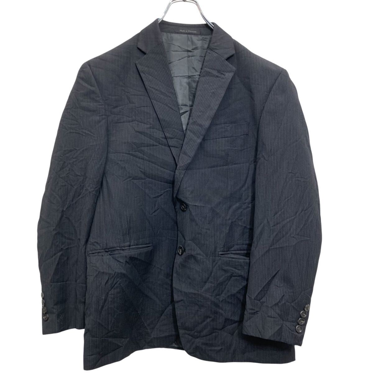 Wool - 【中古】【古着】 CHAPS ウール混紡 テーラードジャケット XL〜 チャコールグレー ピンストライプ チャップス ブレザー 古着卸 アメリカ仕入 a612-6230