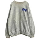 【中古】【古着】 Hanes プリントスウェット トレーナー L グレー ヘインズ プルオーバー バックプリント 裏起毛 古着卸 アメリカ仕入 a612-6257