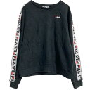 【中古】【古着】 FILA ロゴスウェット トレーナー レディース M ブラック フィラ スポーツ プルオーバー 古着卸 アメリカ仕入 a612-6259
