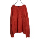 【中古】【古着】 GAP ウール混紡 ケーブルニット セーター レディース XL オレンジ ギャップ 古着卸 アメリカ仕入 a612-6290
