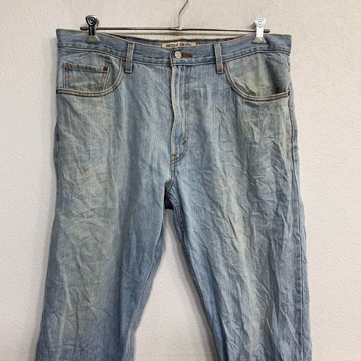 【中古】【古着】 Levi's 505 デニムパンツ W38 リーバイス レギュラーフィット ビッグサイズ ライトブルー コットン 古着卸 アメリカ仕入 2412-291