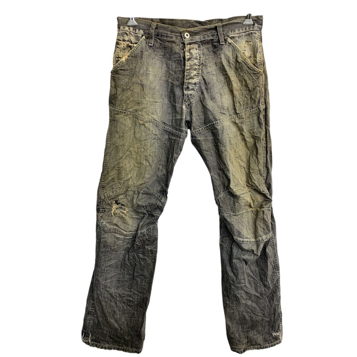 【中古】【古着】 G-STAR RAW デニムパンツ W35 ジースター ボタンフライ グレー 古着卸 アメリカ仕入 ロングパンツ 2412-312