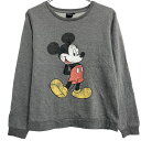 【中古】【古着】 Disney キャラクタースウェット トレーナー レディース M グレー ディズニー プルオーバー ミッキー 古着卸 アメリカ仕入 a612-6442