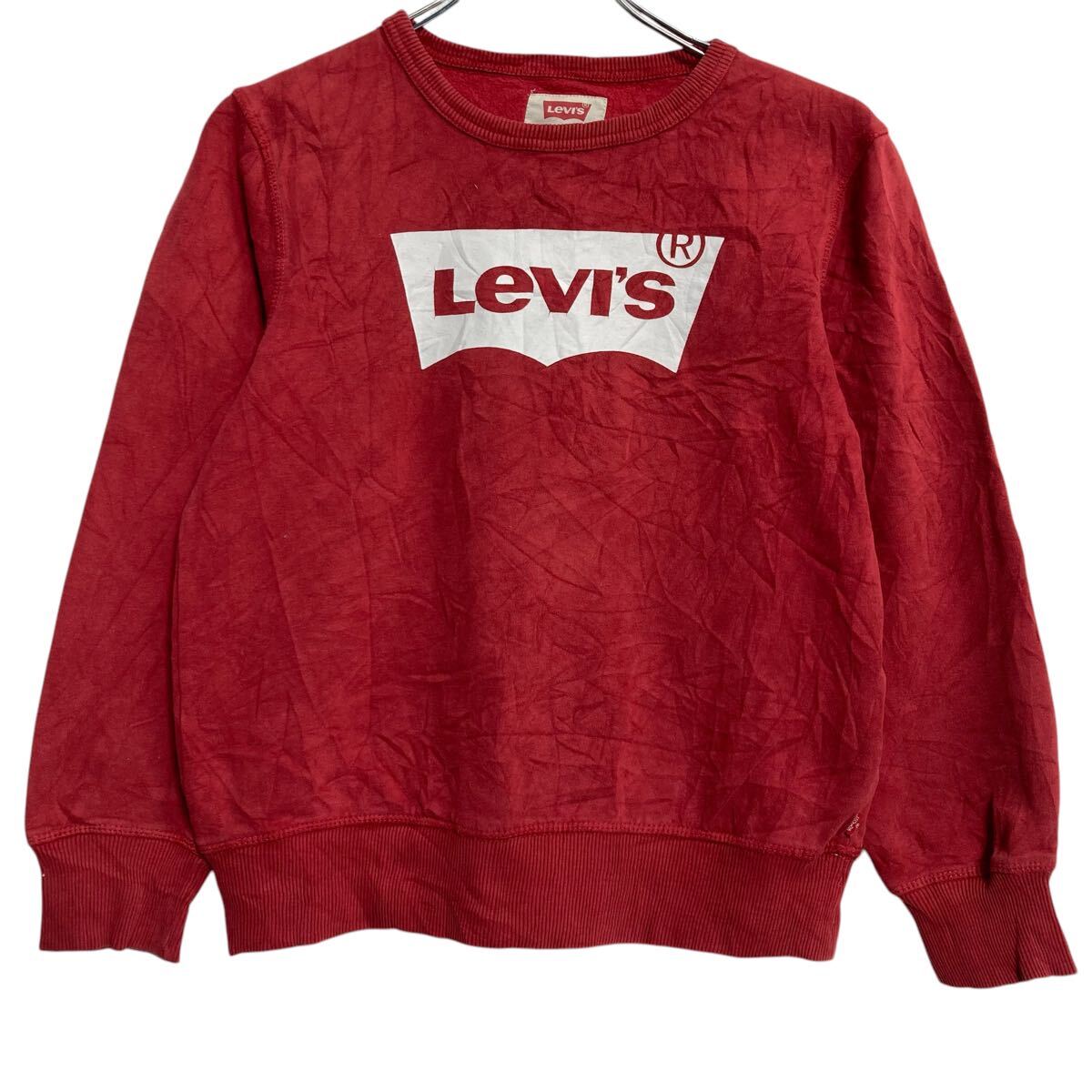 【中古】【古着】 Levi’s ロゴスウェット トレーナー キッズ 160 ~ レッド リーバイス プルオーバー 裏起毛 カジュアル 古着卸 アメリカ仕入 a6...