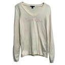 【中古】【古着】 TOMMY HILFIGER コットンニット セーター レディース M アイボリー トミーヒルフィガー プルオーバー 刺繍 古着卸 アメリカ仕入 a612-6524