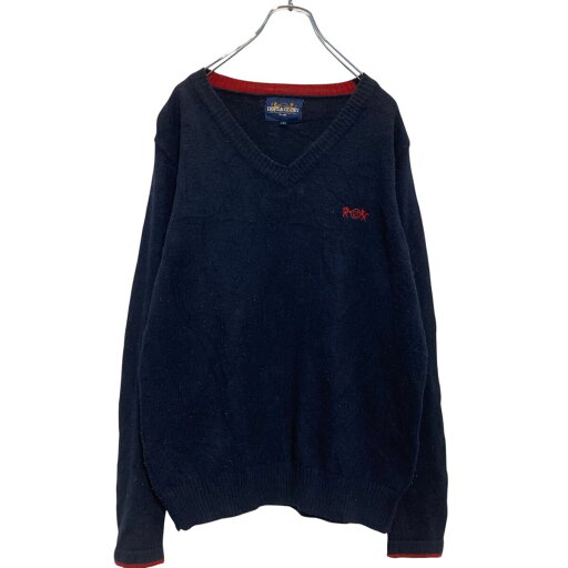 【中古】【古着】 HOPE&GLORY ウール混紡 ニット セーター L ネイビー ワンポイントロゴ Vネック 古着卸 アメリカ仕入 a612-6532 【中古】【古着】 HOPE&GLORY ウール混紡 ニット セーター L ネイビー ワンポイントロゴ Vネック 古着卸 アメリカ仕入 a612-6532