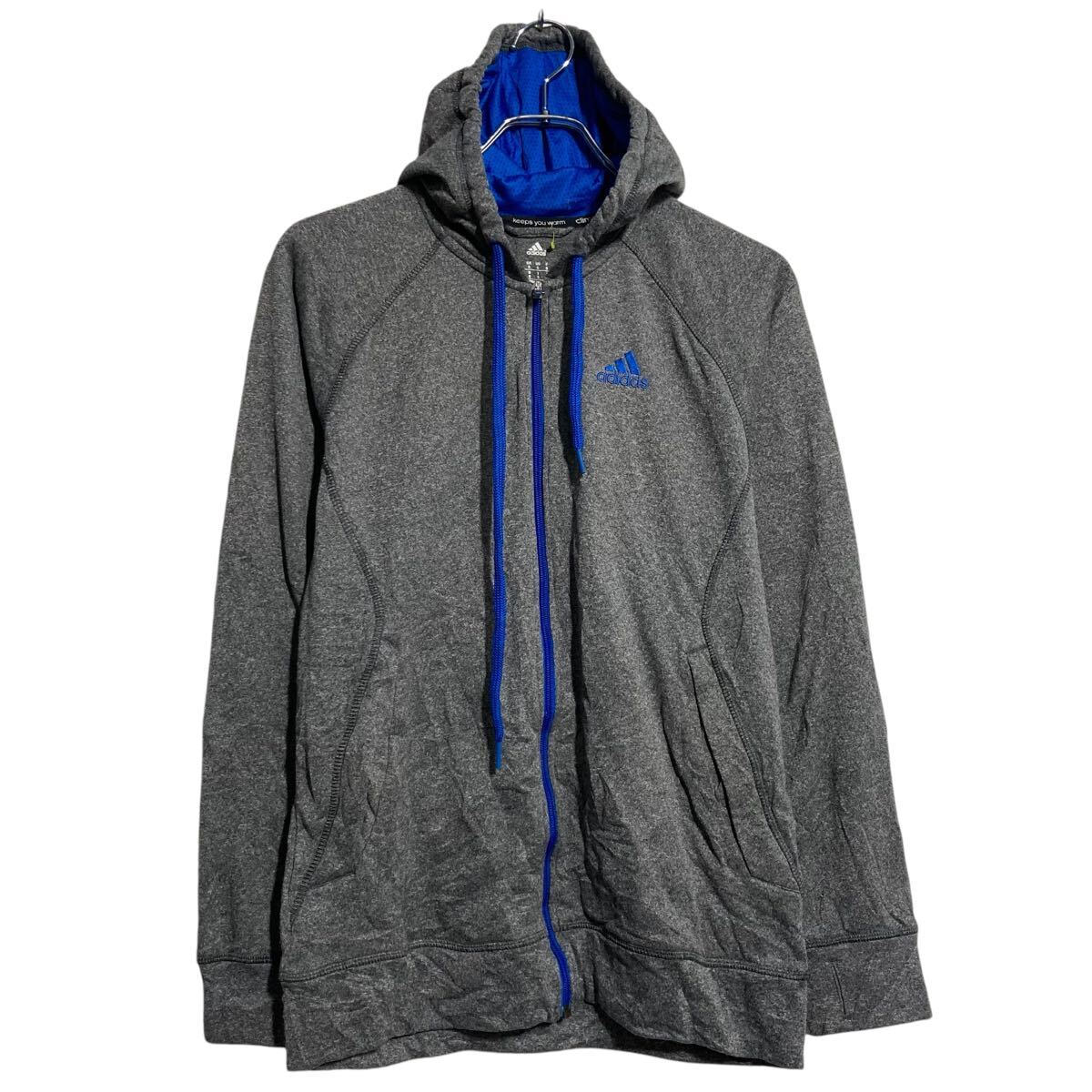 Rakuten - 【中古】【古着】 adidas ロゴスウェット パーカー アディダス S グレー フルジップ 裏起毛 古着卸 アメリカ仕入 a612-6647