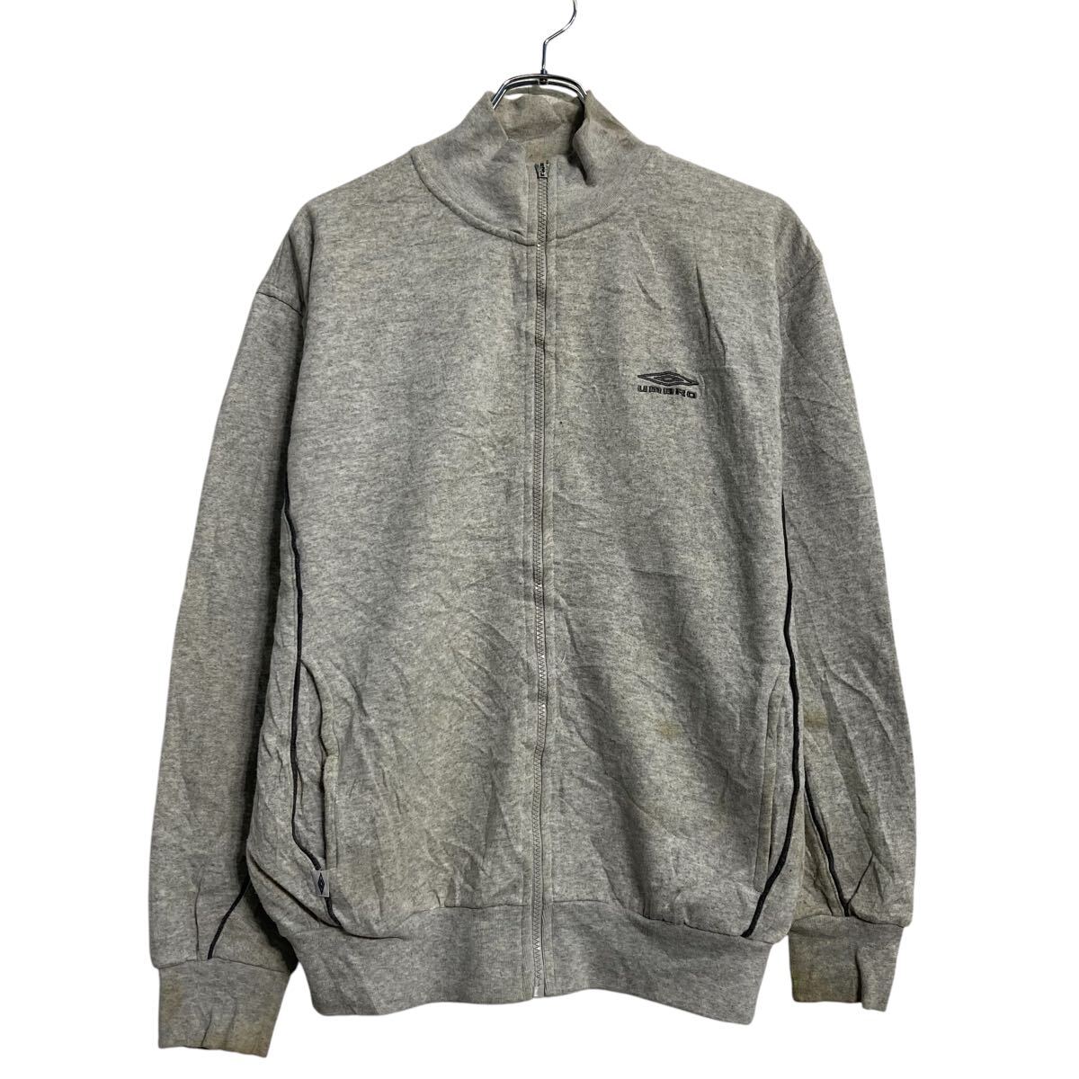 【中古】【古着】 UMBRO ロゴスウェット トレーナー M グレー フルジップ アンブロ 裏起毛 古着卸 アメリカ仕入 a612-6673