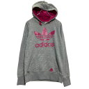 【中古】【古着】 adidas ロゴスウェット パーカー レディース L グレー アディダス スポーツ プルオーバー ポケット付き 古着卸 アメリカ仕入 a612-6732