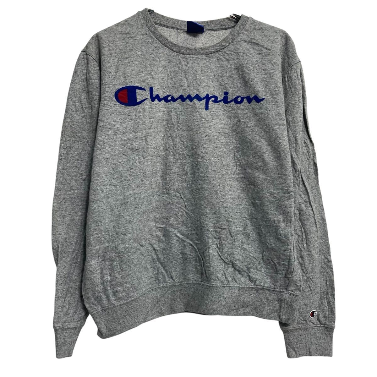 【中古】【古着】 champion ロゴスウェット トレーナー チャンピオン M グレー プルオーバー 裏起毛 古着卸 アメリカ仕入 a612-6741