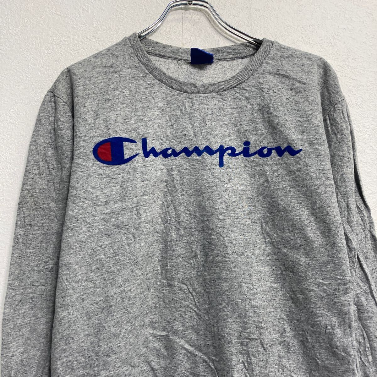 【中古】【古着】 champion ロゴスウェット トレーナー チャンピオン M グレー プルオーバー 裏起毛 古着卸 アメリカ仕入 a612-6741