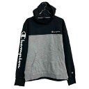 【中古】【古着】 champion ロゴスウェット パーカー チャンピオン L ブラック カンガルーポケット プルオーバー 裏起毛 古着卸 アメリカ仕入 a612-6744(4)
