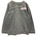 【中古】【古着】 PUMA ロゴスウェット トレーナー キッズ L 150程 グレー プーマ スポーツ プルオーバー 裏起毛 古着卸 アメリカ仕入 a612-6760